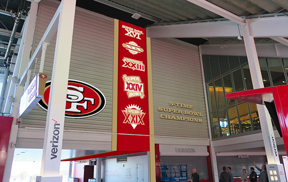 Levis Stadium Super Bowl banners
